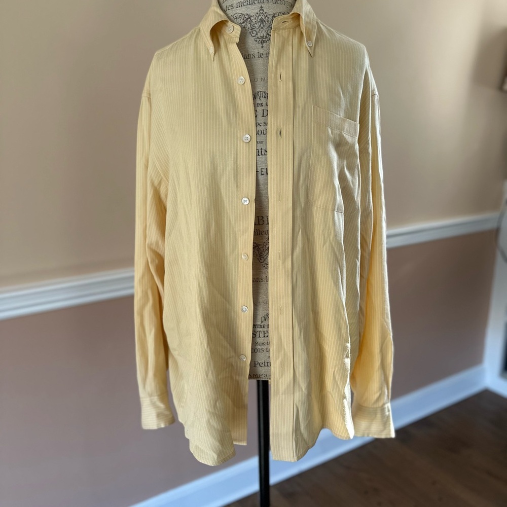 Fairway & Greene Light Yellow Casual Button-Down Shirt